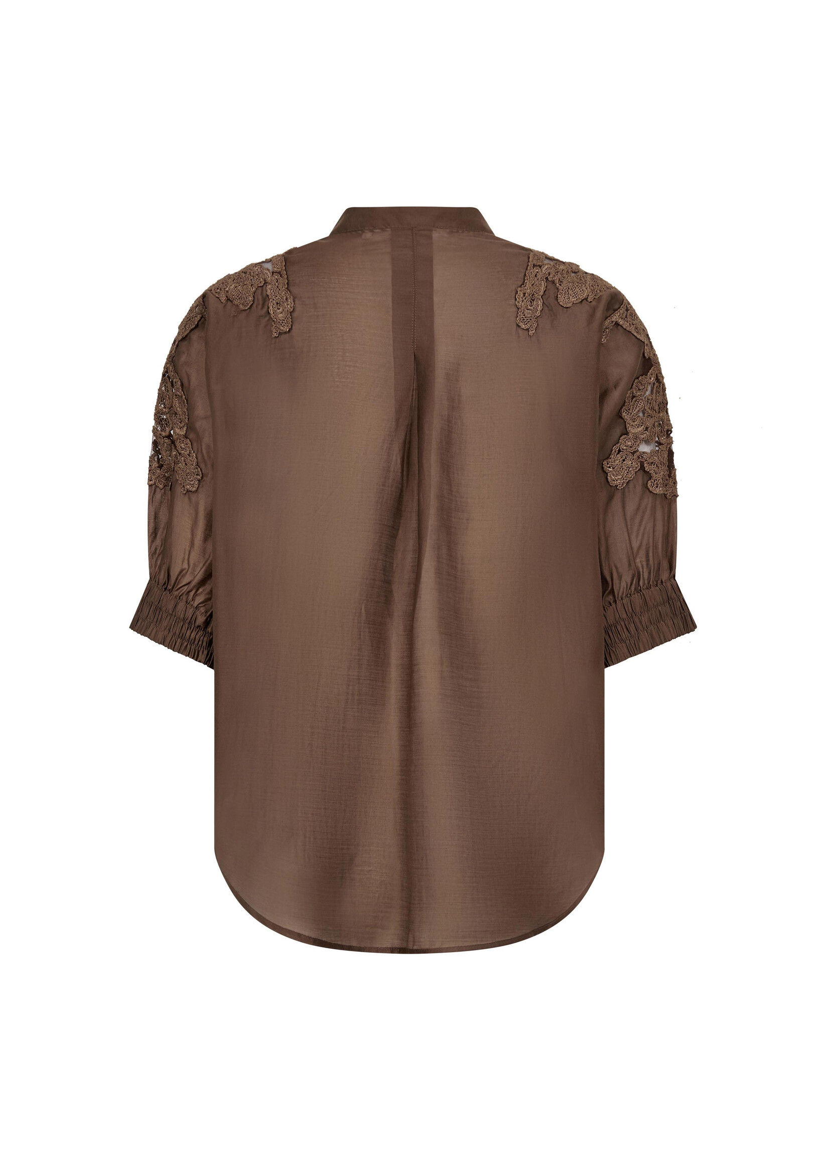 Co Couture Co'Couture, KawaCC Emb. SS V-Shirt, Dark brown, Size:
