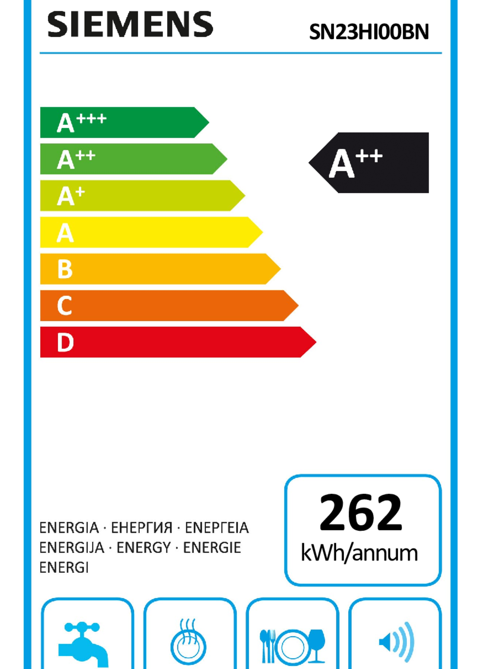 Siemens extraKlasse SN23HI00BN - Vrijstaande vaatwasser