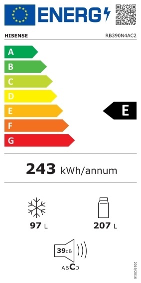 HiSense RB390N4AC2 Koel-vriescombinatie
