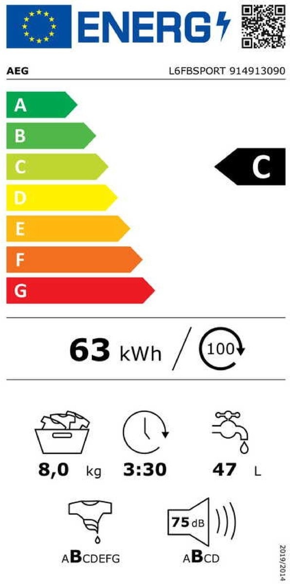 AEG L6FBSPORT Prosense Wasmachine