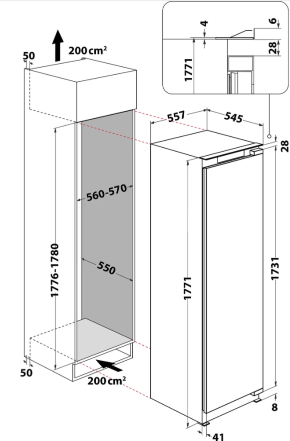 Bauknecht KSI18VF2P Inbouw Koelkast