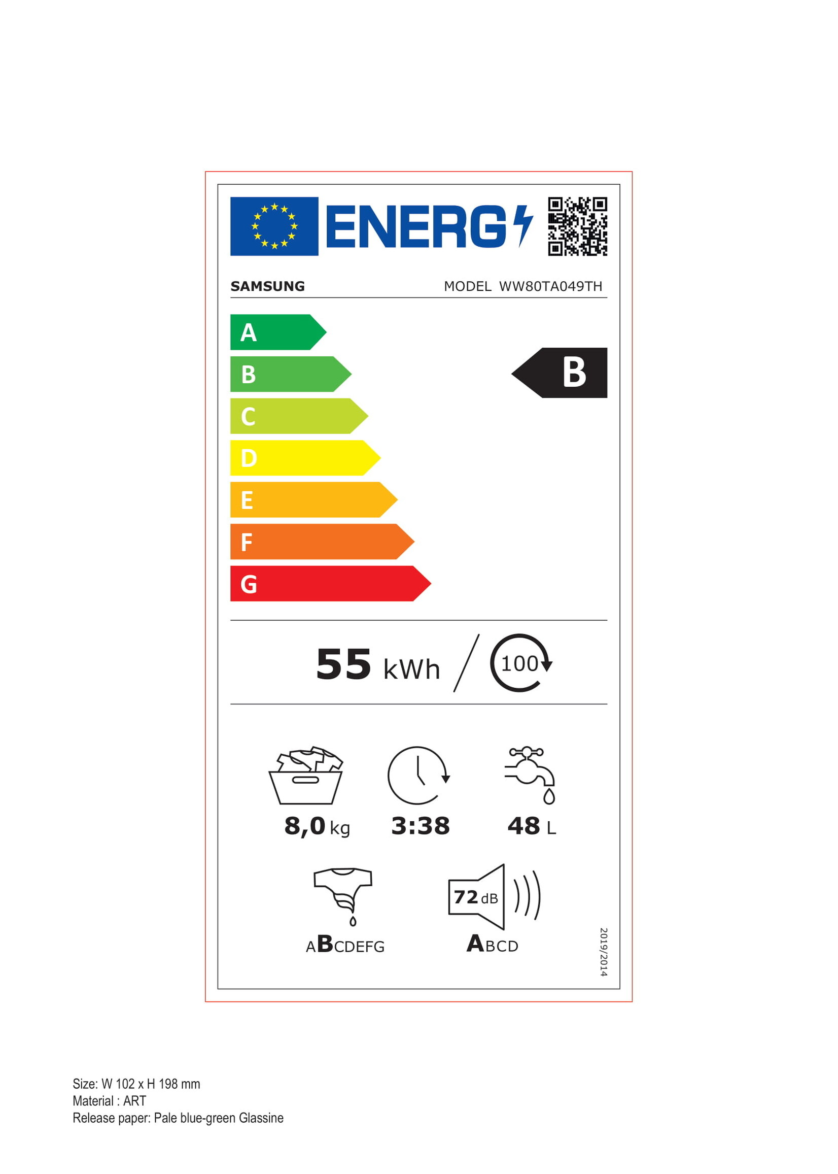 Samsung EcoBubble WW80TA049TH  - Wasmachine