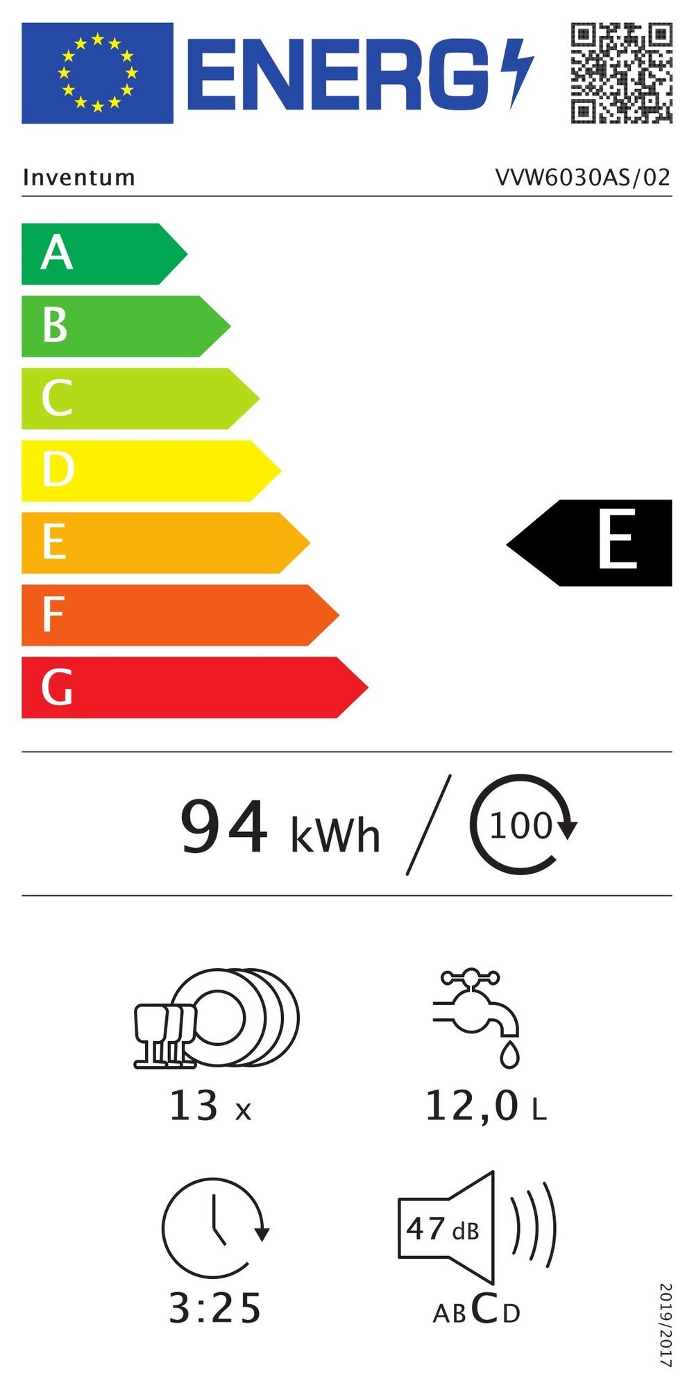 Inventum VVW6030AS - Vrijstaande vaatwasser