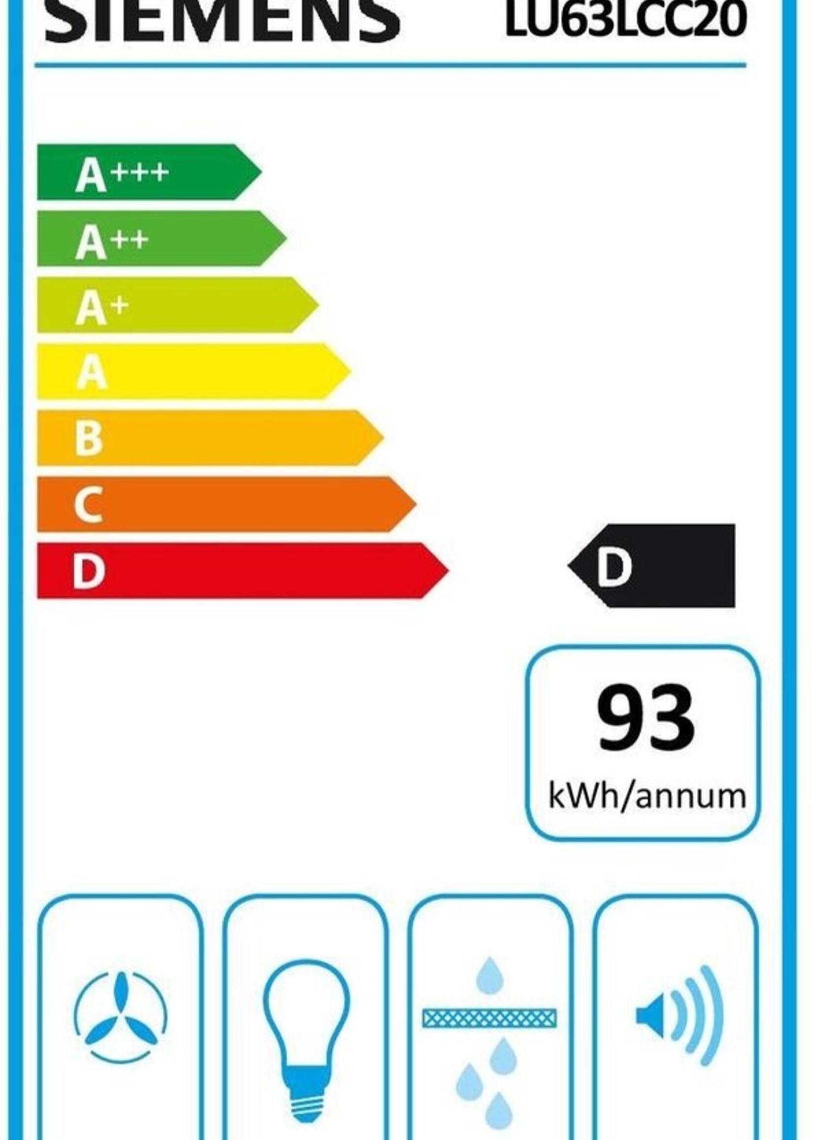 Siemens LU63LCC20 Afzuigkap - Onderbouw afzuigkap