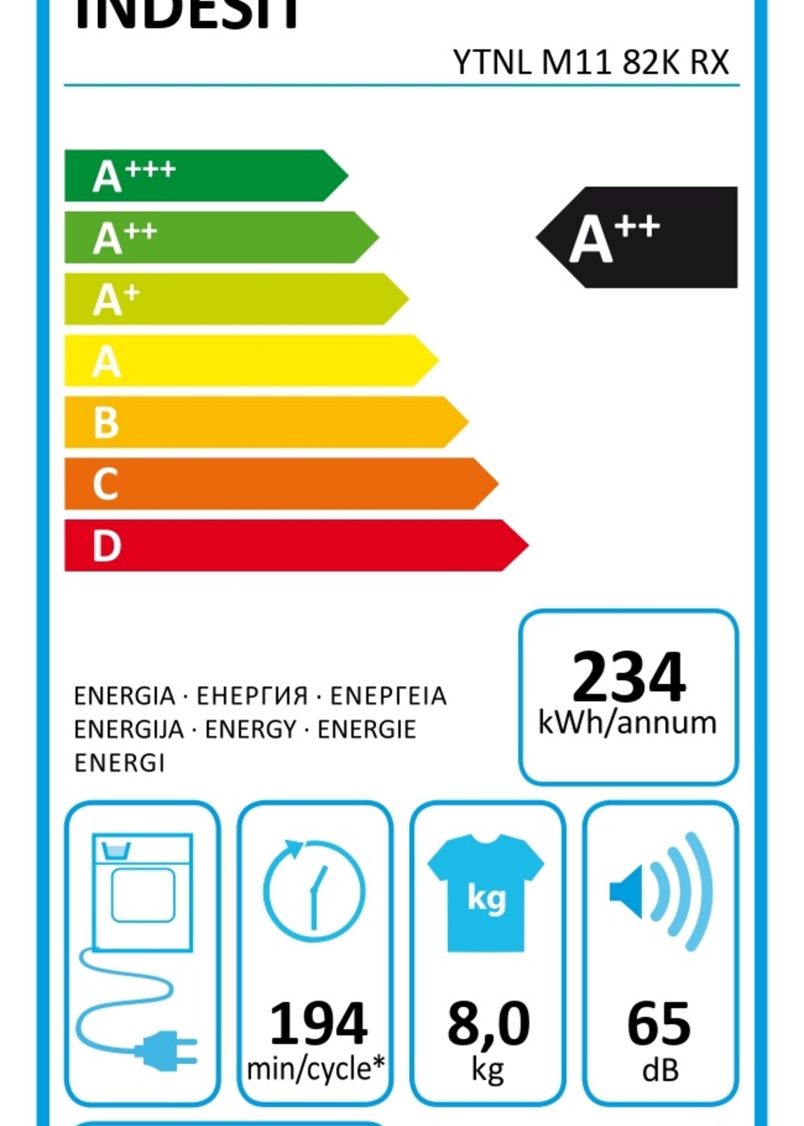 Indesit YTNL M11 82K RX - Warmtepompdroger