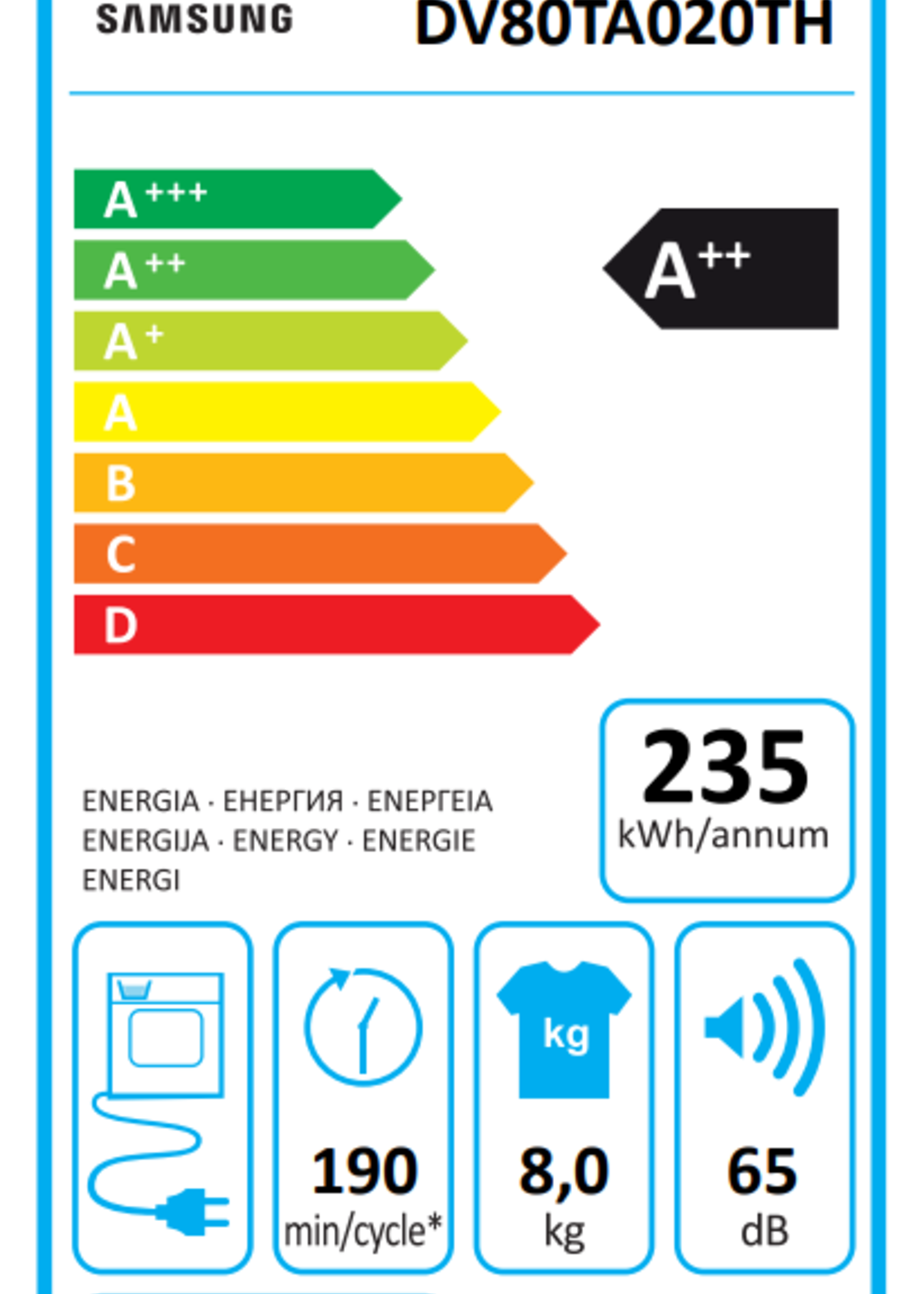 Samsung 5000-serie DV80TA020TH/EN - Warmtepompdroger