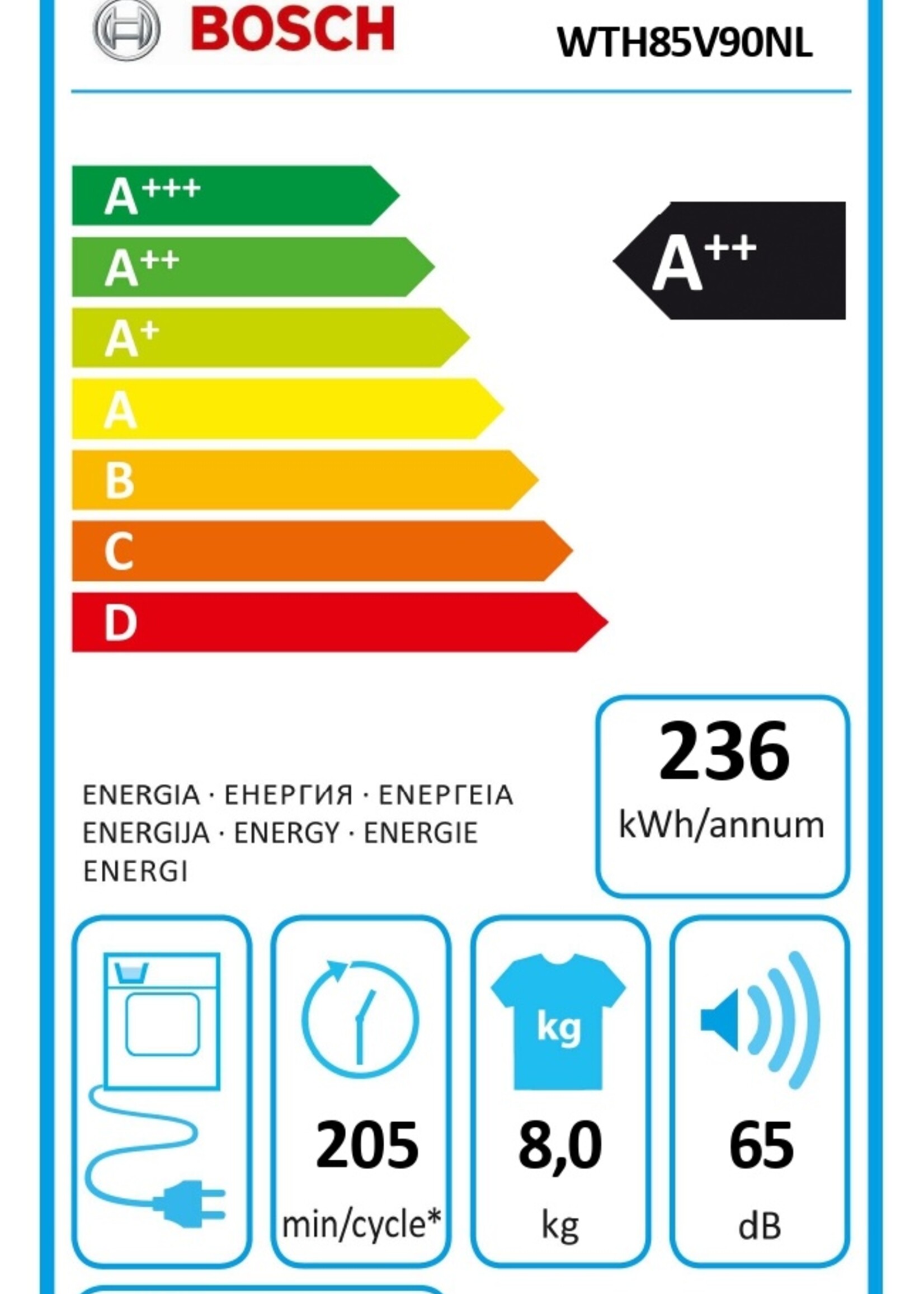 Bosch EXCLUSIV WTH85V90NL - Warmtepompdroger