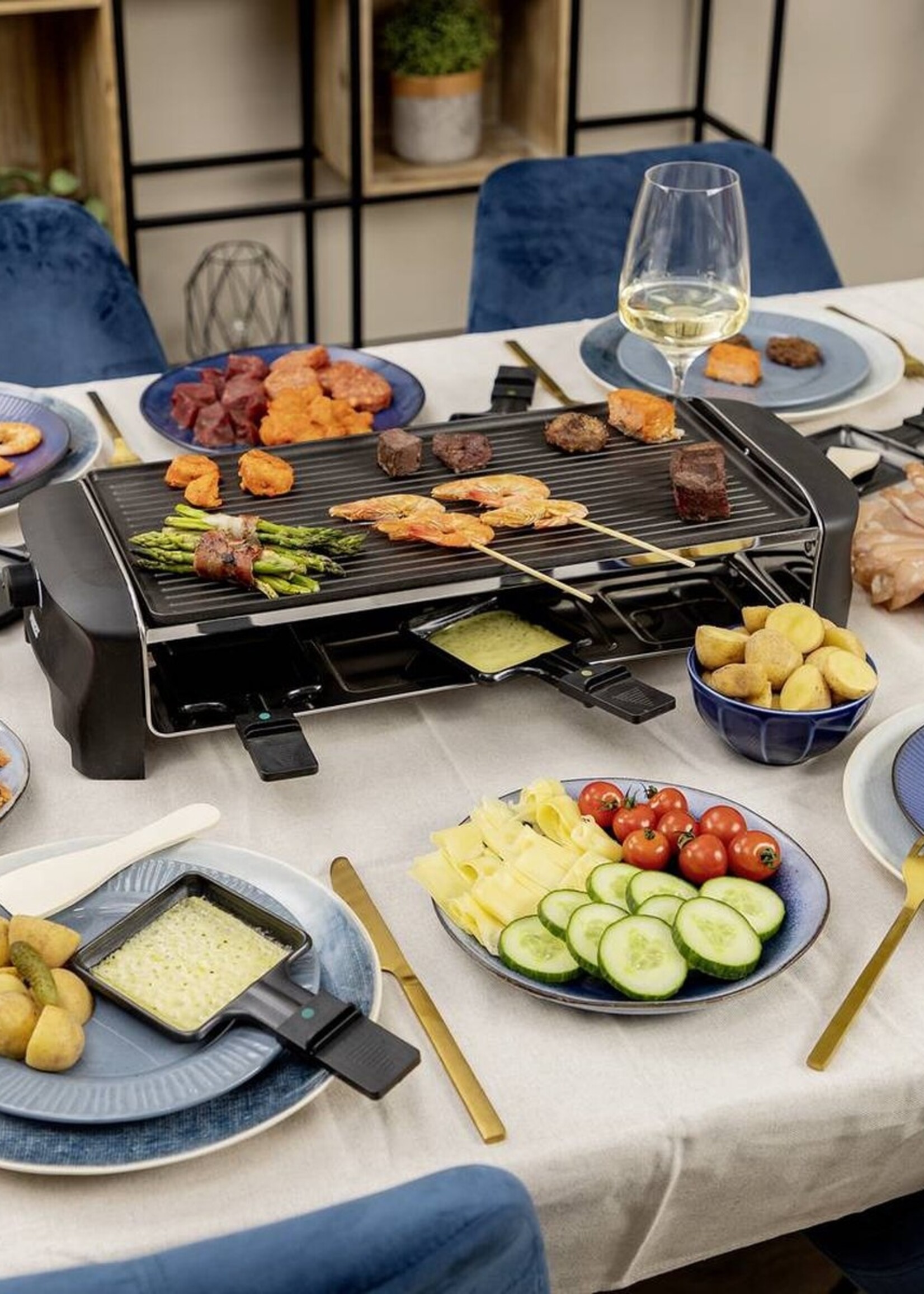 Princess 162840 Raclette 8 Grill and Teppanyaki Party - Gourmetset