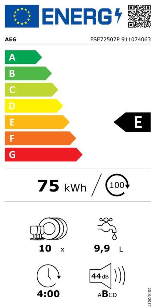 AEG FSE72507P - Inbouw vaatwasser