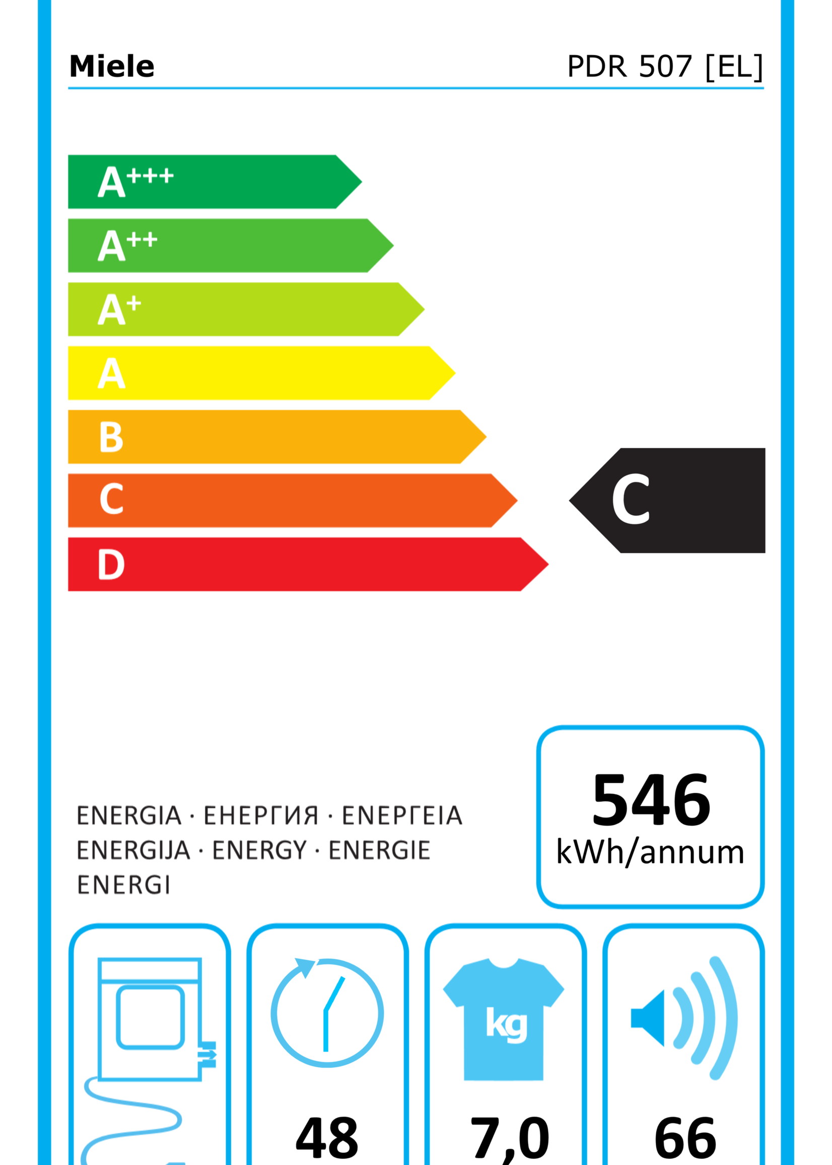 Miele Professional PDR 507 EL LW Afvoerdroger - Afvoerdroger