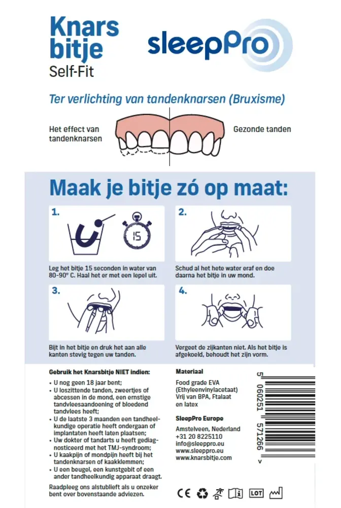 SleepPro Knarsbitje Self-Fit SleepPro Knarsbitje Self-Fit