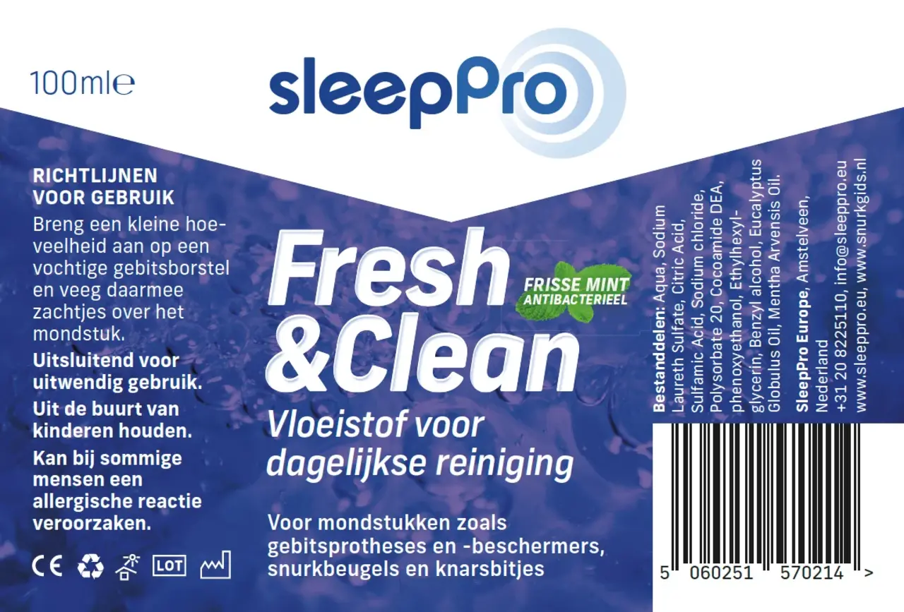 SleepPro Fresh & Clean Dagelijkse Reiniging - 100 ML SleepPro Fresh & Clean Dagelijkse Reiniging - 100 ML