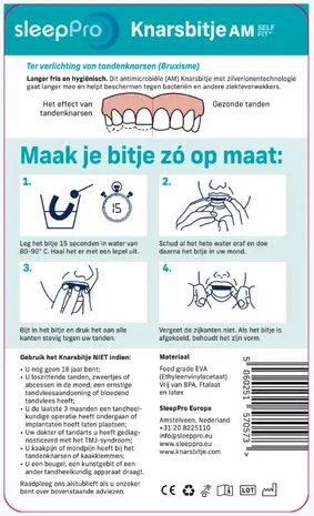 SleepPro Knarsbitje Self-Fit AM (anti-microbieel) SleepPro Knarsbitje Self-Fit AM (anti-microbieel)