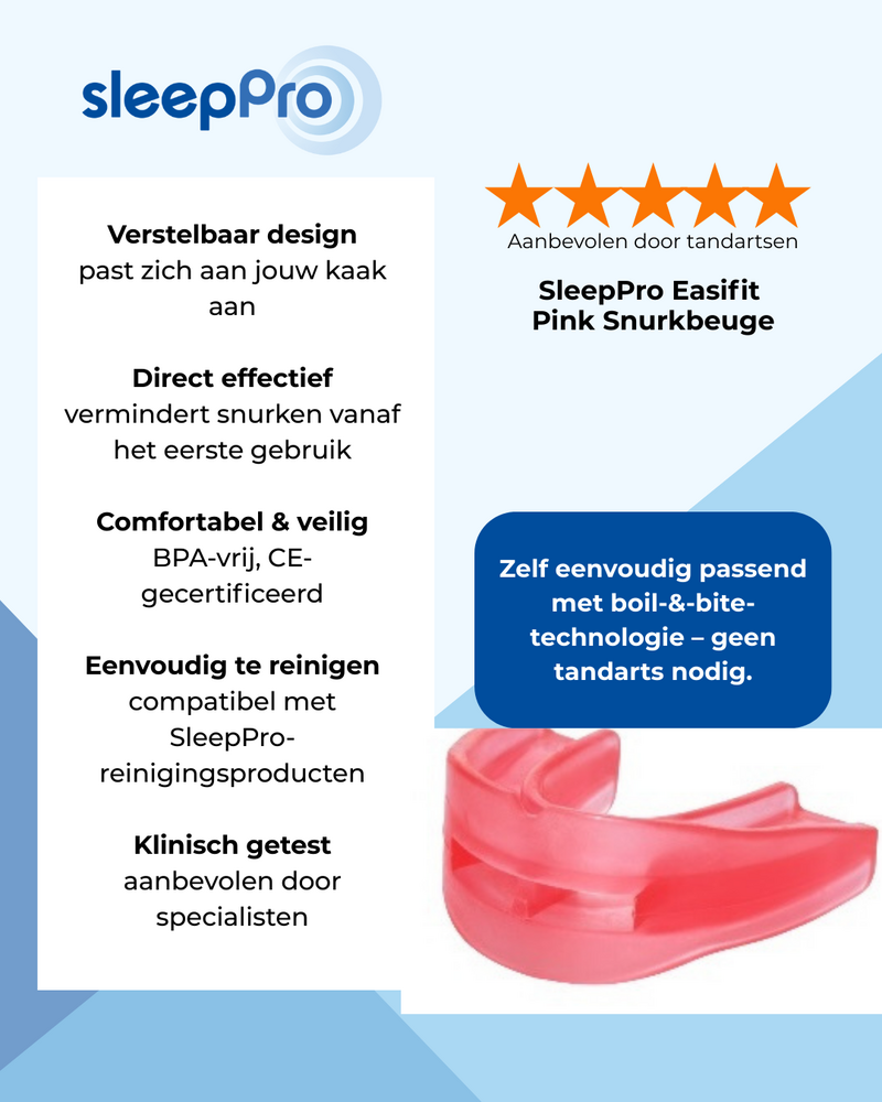 SleepPro Easifit Pink Snurkbeugel SleepPro Easifit Pink Snurkbeugel