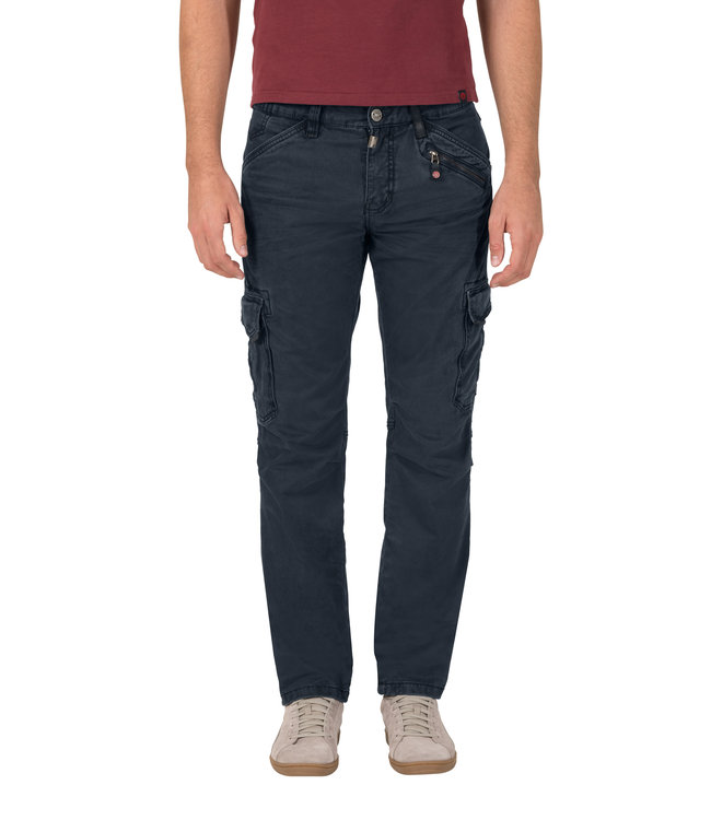 Timezone Blauwe dikkere cargo broek kleur Dark Night Blue
