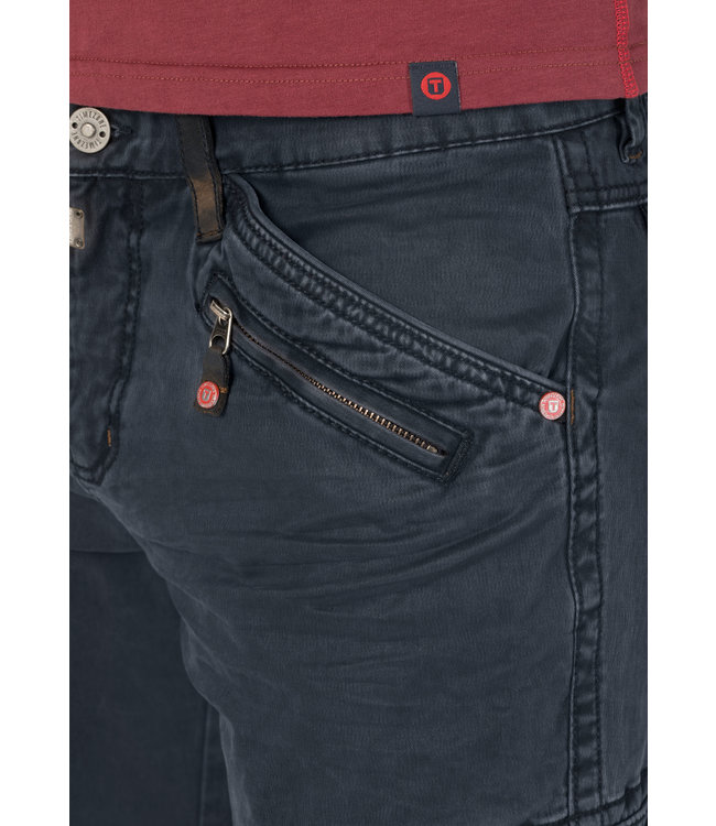 Timezone Blauwe dikkere cargo broek kleur Dark Night Blue