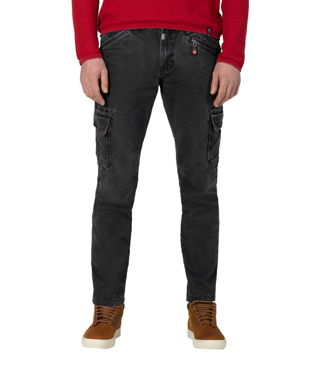 Timezone Dikkere cargo broek caviar zwart