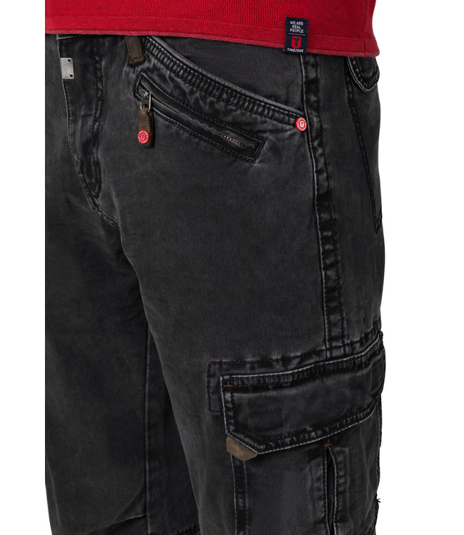 Timezone Dikkere cargo broek caviar zwart