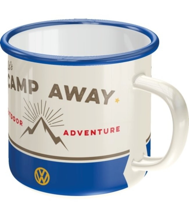 Emaille mok Let's Camp Away