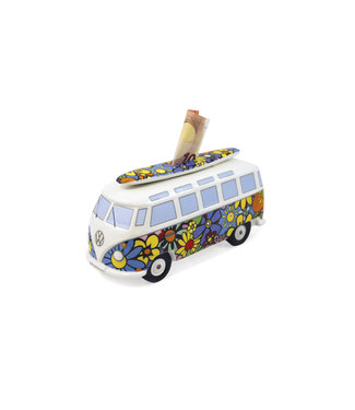 Spaarbus Volkswagen  T1 Blauw/bloemen