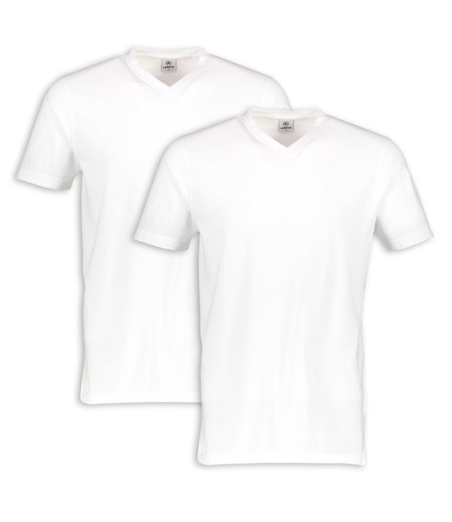 Lerros Lerros 2 t-shirts met een V hals in de kleur wit
