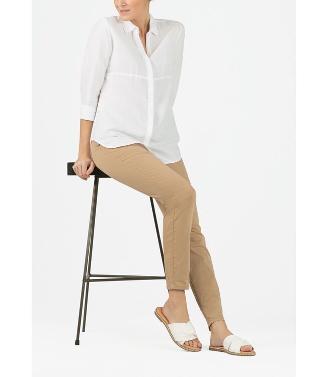 Timezone Slim fit broek cocobello brown