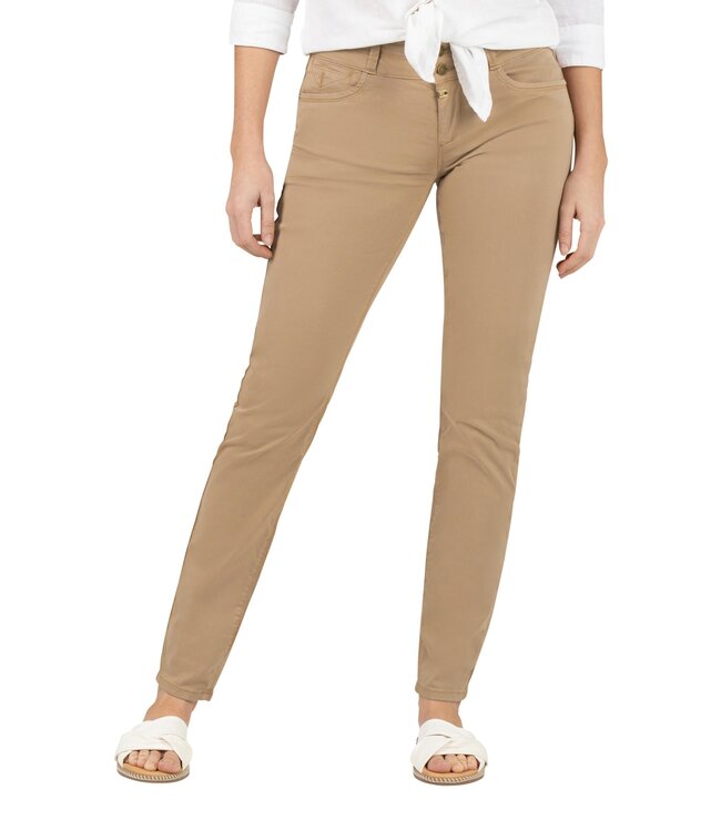 Timezone Slim fit broek cocobello brown