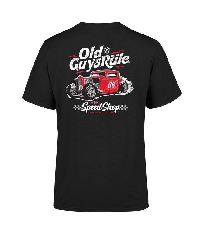 Old Guys Rule T-shirt Speed Shop zwart