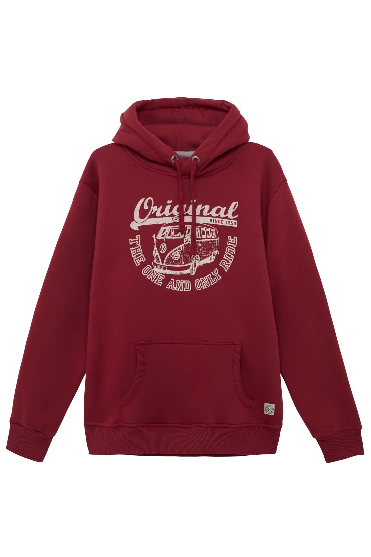 Van One heren hoodie Volkswagen T1 bordeaux kleur kopen Bulli Beach Noordwijk aan Zee