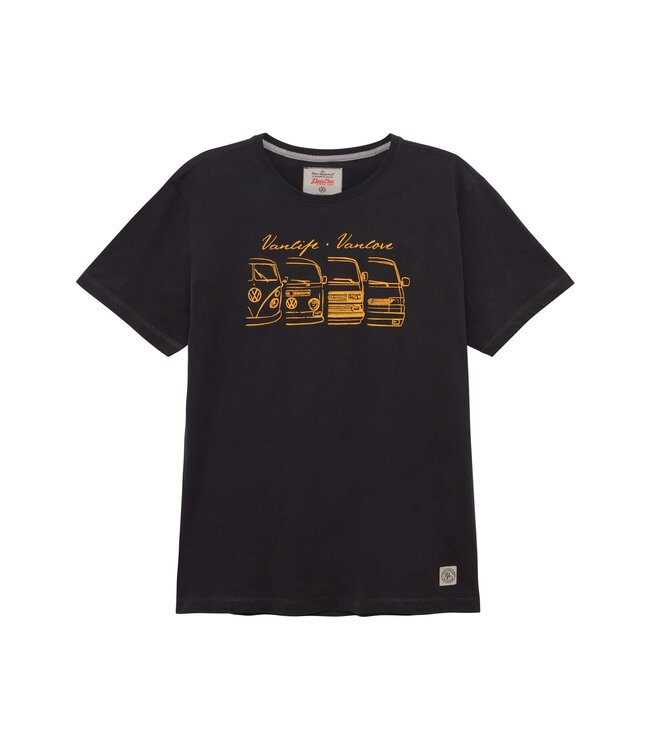 Van One Classic Cars heren t-shirt Volkswagen black/orange