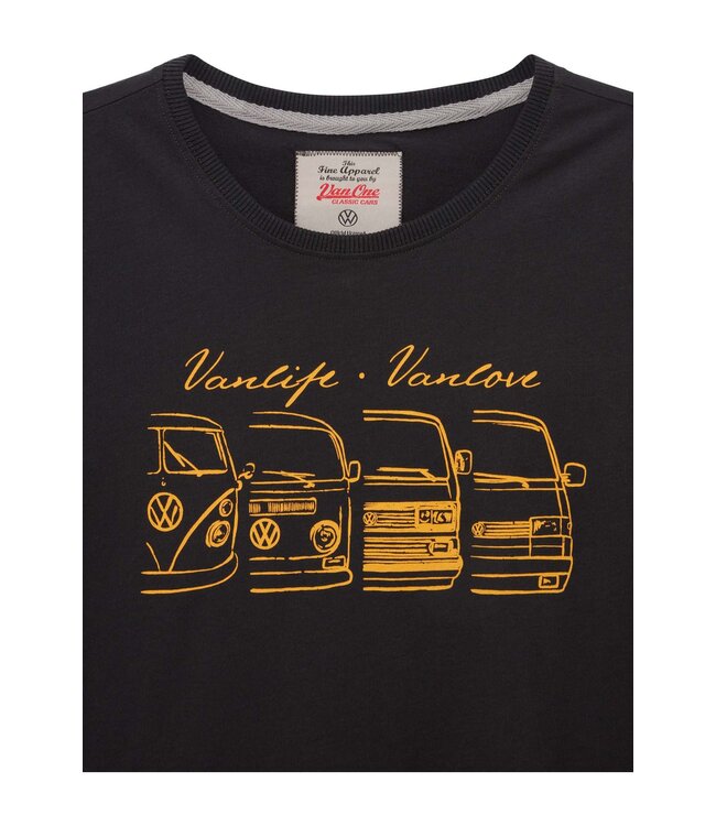 Van One Classic Cars heren t-shirt Volkswagen black/orange