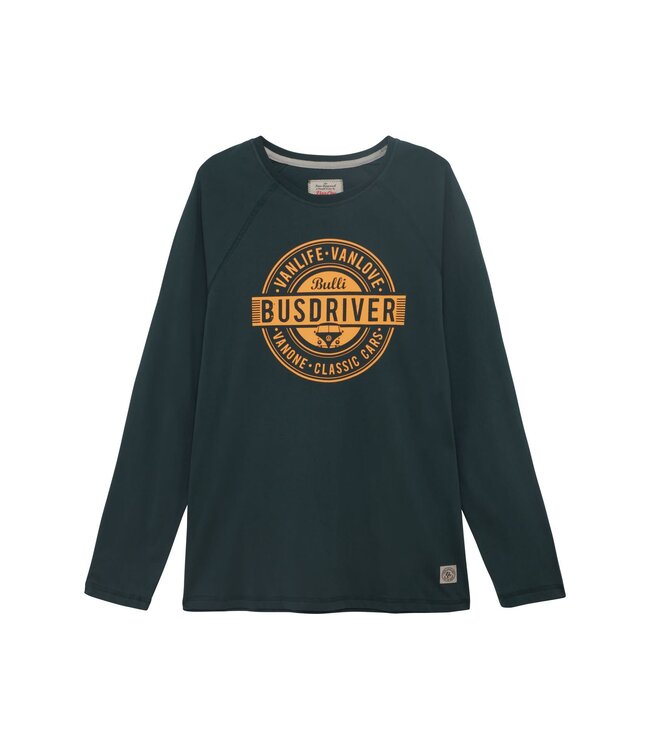 Van One Classic Cars Heren busdriver longsleeve pine green