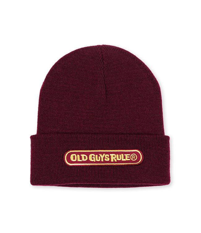 Old Guys Rule Rule Beanie Burgundy ONE SIZE