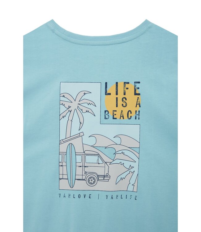 Van One Classic Cars Heren t-shirt Coast camper aqua