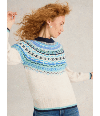 White Stuff White Stuff Dames trui frosted fairsle White Stuff White Stuff Dames trui frosted fairsle