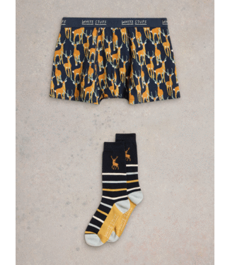 White Stuff White Stuff Kerst heren sokken en boxershort navy