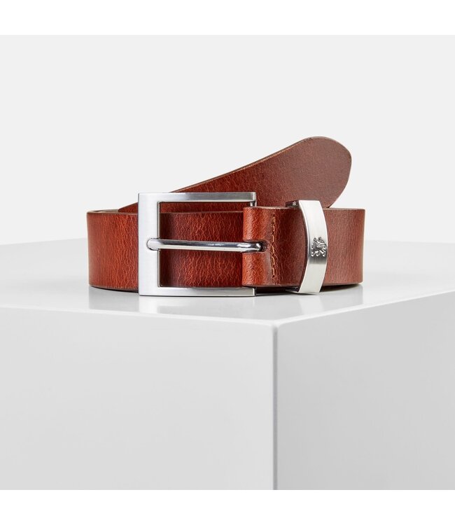 Lerros Gladde riem met metalen elementen