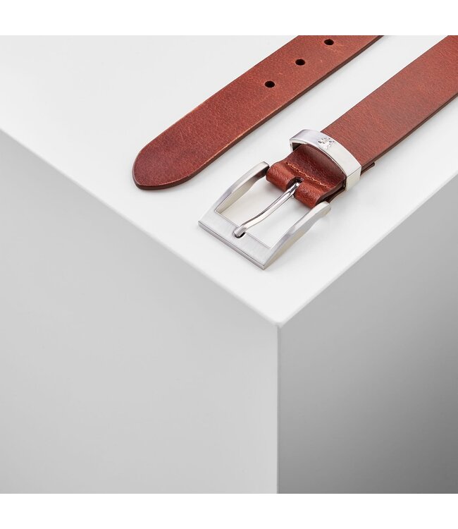 Lerros Gladde riem met metalen elementen