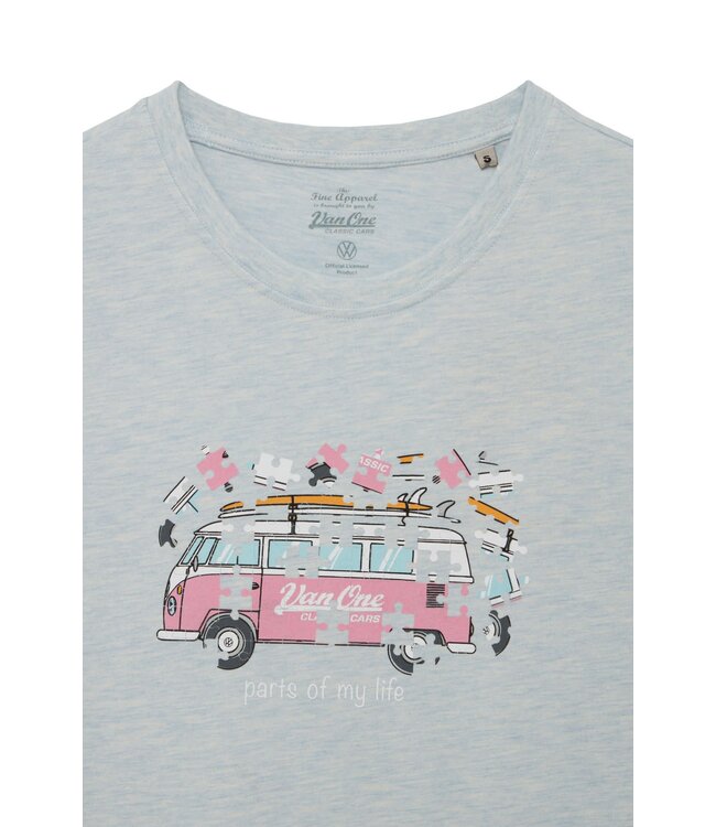 Van One Classic Cars Dames t-shirt BULLI PUZZLE glacier blue
