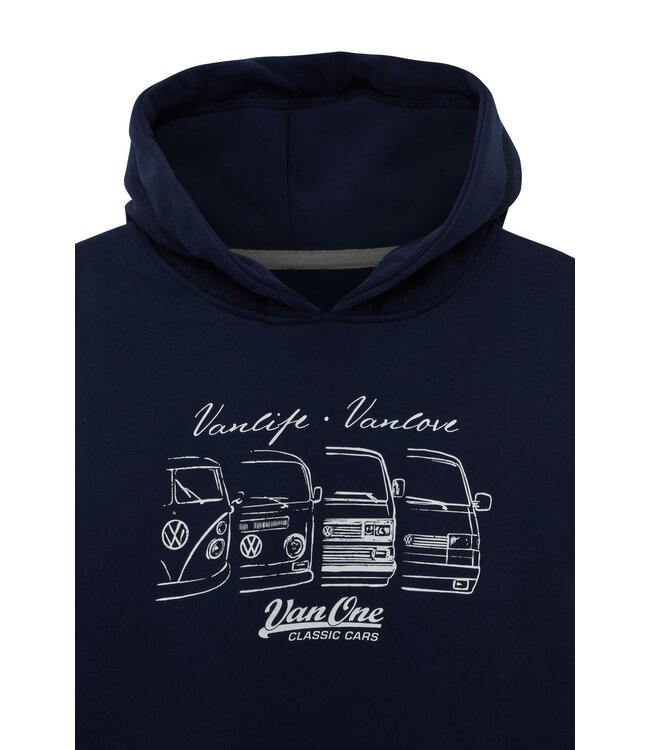Van One Classic Cars Heren hoodie WE ARE FAMILY navy