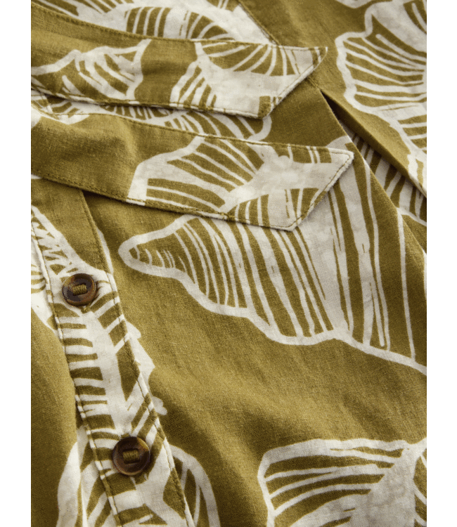 White Stuff Linnen lange jurk blend green