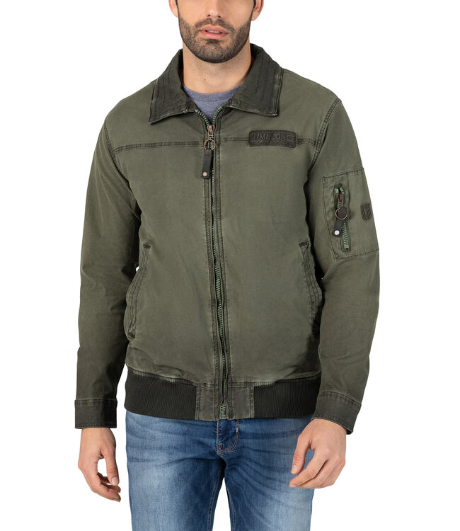 Timezone Timezone heren biker jacket washed leave green