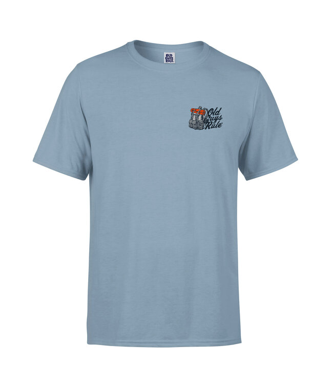Old Guys Rule heren t-shirt "Gataway Car" Stone Blue