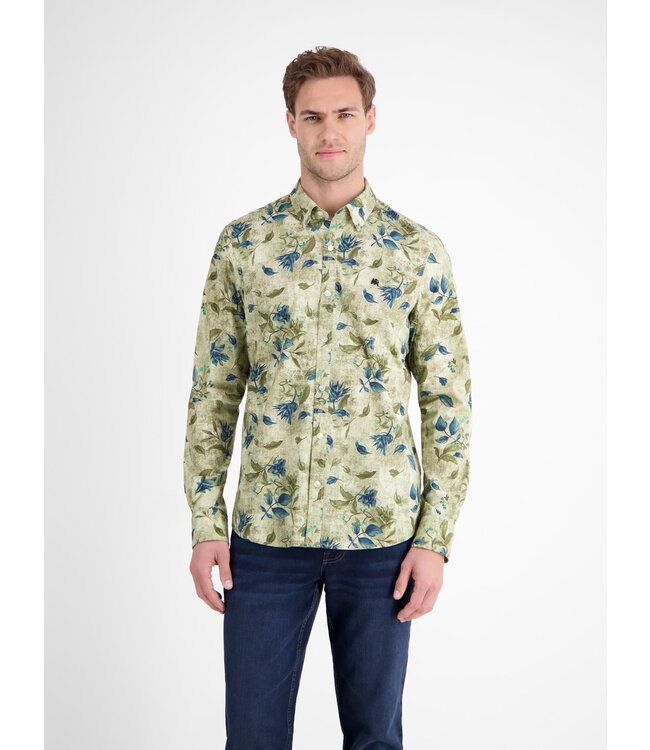 Lerros Lerros heren overhemd groen