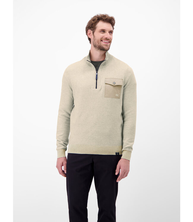 Lerros Heren gebreide met borstzakje troyerkraag