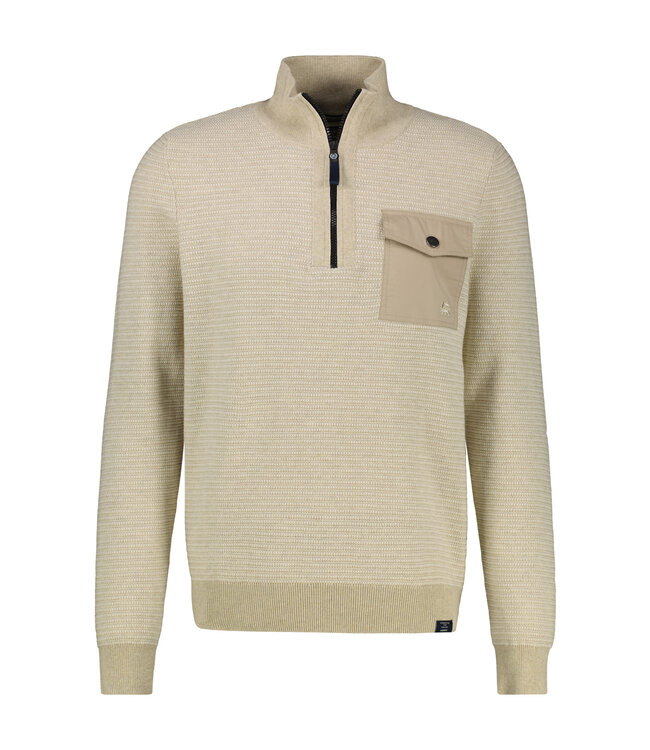 Lerros Heren gebreide met borstzakje troyerkraag