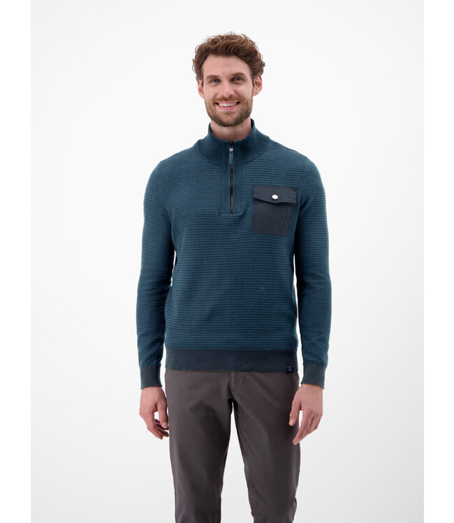 Lerros Heren gebreide met borstzakje troyerkraag