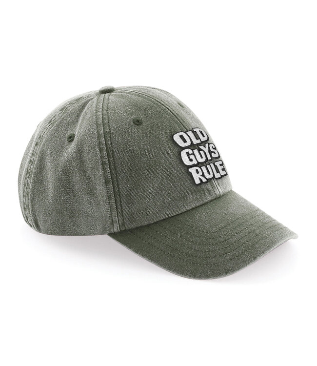 Old Guys Rule Cap "stracked Logo"  Vintage Olive