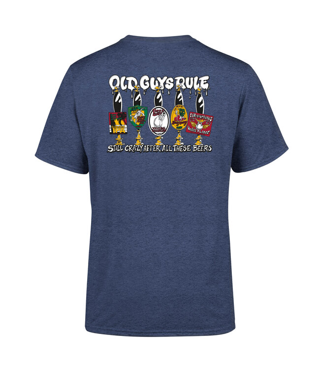 Old Guys Rule T-shirt "Still Crazy" Heather Navy