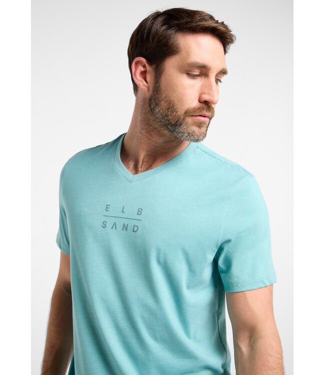 Elbsand Heren t-shirt V-hals Wave Melange